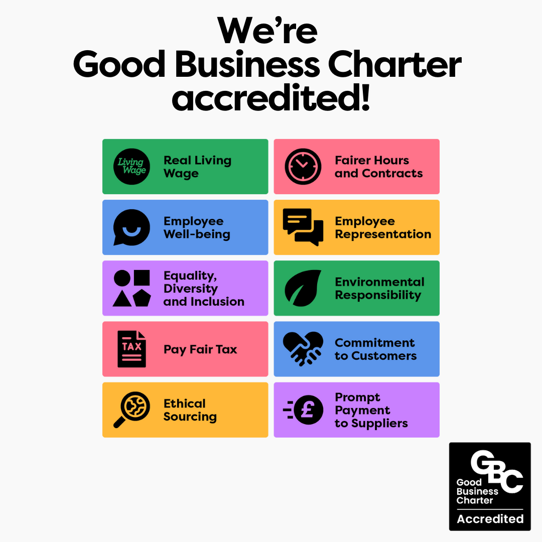 Good Business Charter accreditation information about the 10 standards.